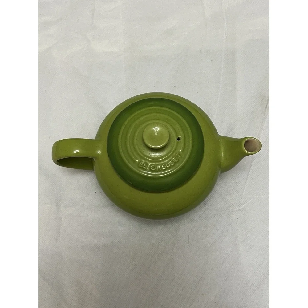 Le Creuset Palm Green Mini Teapot Infuser 3 Cup Stoneware Discontinued